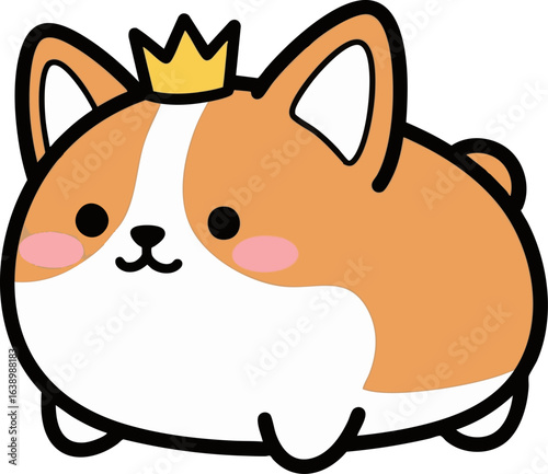 King Corgi with a Crown - Royal Mochi Dog