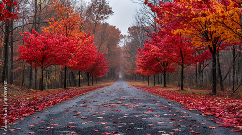 Vibrant Autumn Landscape with Colorful Foliage