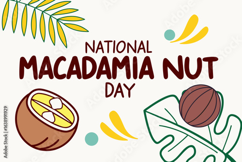 NATIONAL MACADAMIA NUT DAY vector illustration
