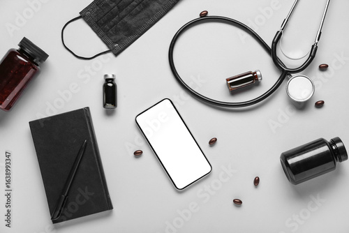 Blank mobile phone with med...