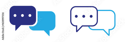 online text message icon. Chat icon. Speech bubble symbol icon. Virtual communication. Icon for mobile app, ui, website and banner. Vector illustration and transparent PNG.