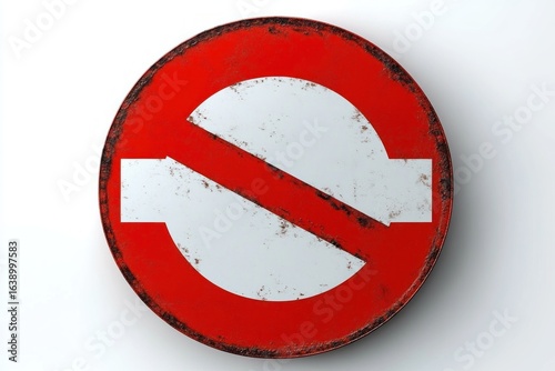 Close-up of a weathered and rusty circular red and white no entry traffic sign Free Download Close-up of a weathered and rusty circular red and white no entry traffic sign - GFXLoad