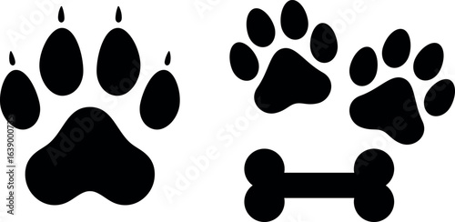 Lion and dog paw print icon isolated on transparent background vector illustration