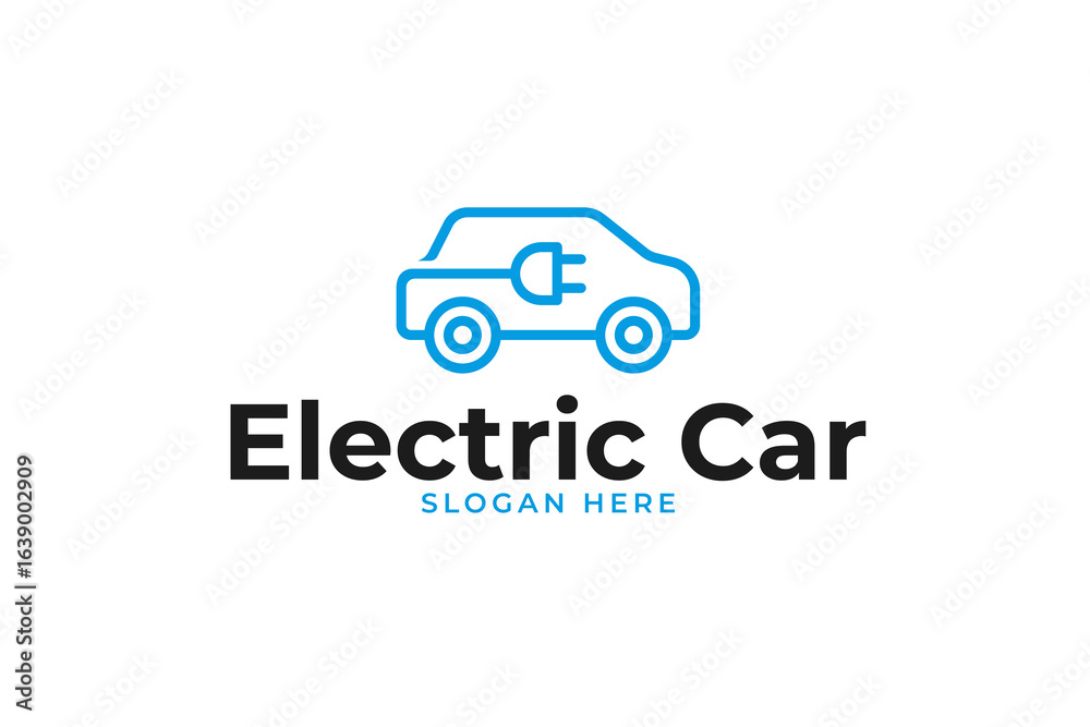 Plug electric with car logo design template vector illustration Plug electric with car logo design template vector illustration