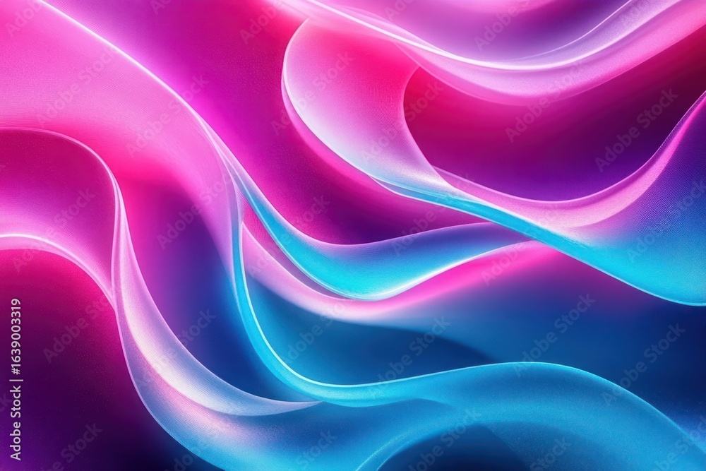 Fototapeta premium Abstract vibrant flowing waves of pink, purple, and blue hues creating a smooth and dynamic visual effect with a sense of fluidity and motion