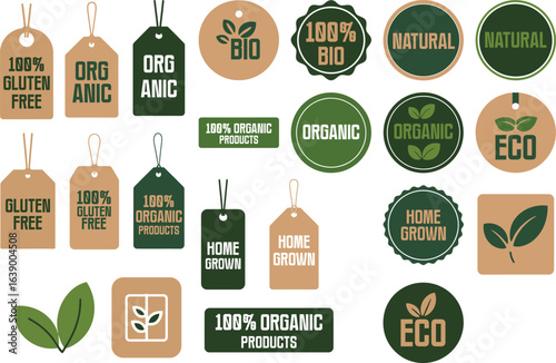 Eco-friendly organic product labels and stickers for sustainable business marketing