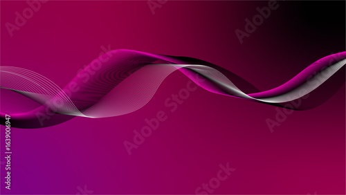 A minimalist design with a purple wave. A graphic of a light-colored wave on a dark purple backdrop.