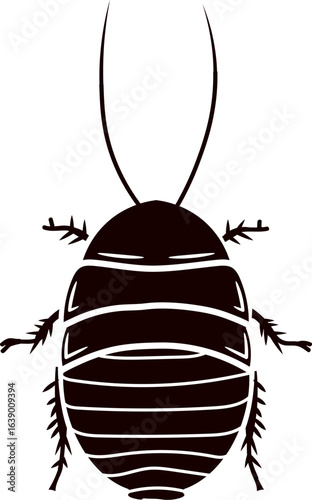 Madagascar hissing cockroach silhouette vector. Cockroach madagascar vector icon.Black vector icon isolated on white background cockroach madagascar .