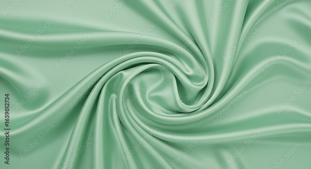 Obraz premium A Green Satin Fabric