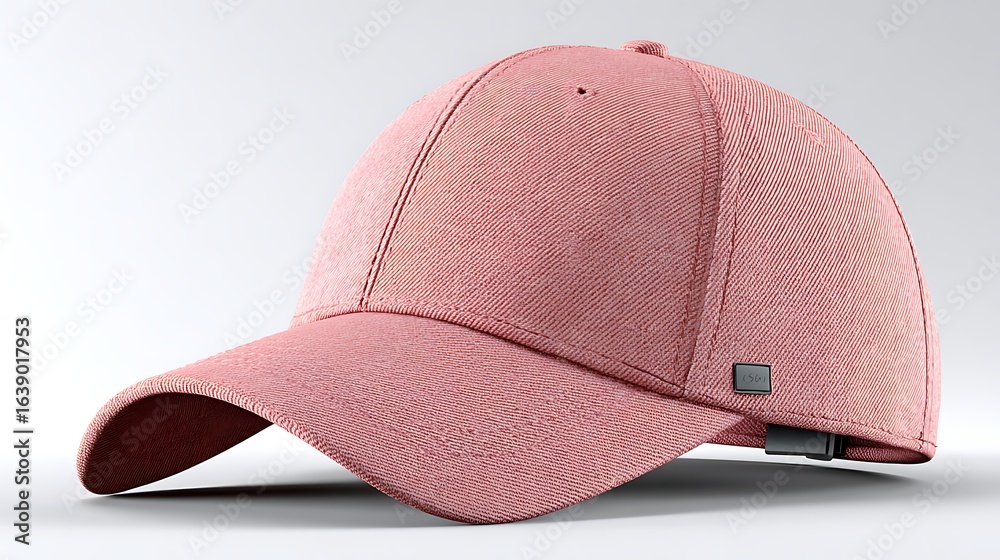 Fototapeta premium Stylish Pink 3D Baseball Cap Floating on a Clean White Background