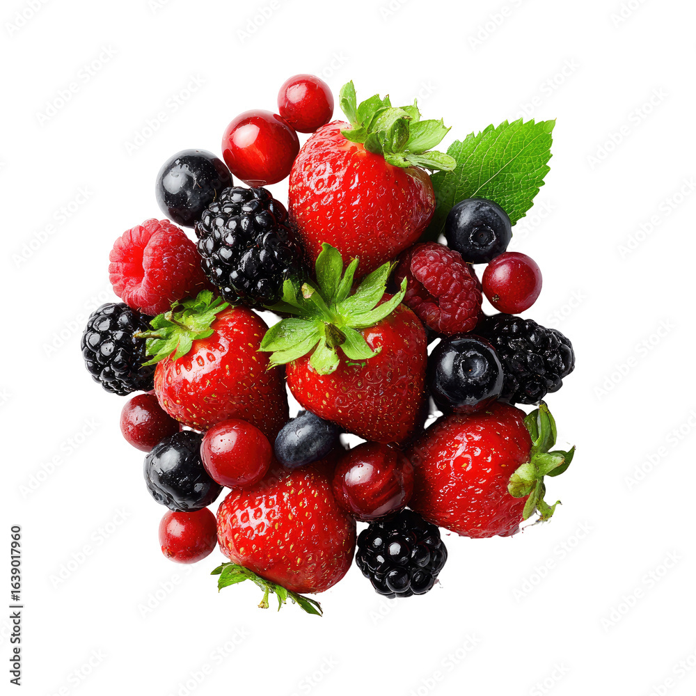 Fototapeta premium A vibrant cluster of assorted berries