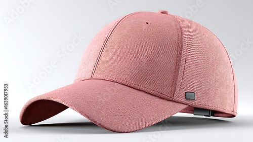 Stylish Pink 3D Baseball Cap Floating on a Clean White Background