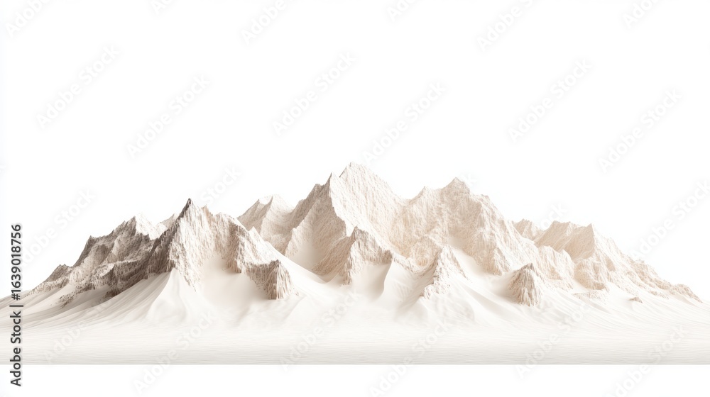 Obraz premium sand dunes rocky mountains landscape. cut out.