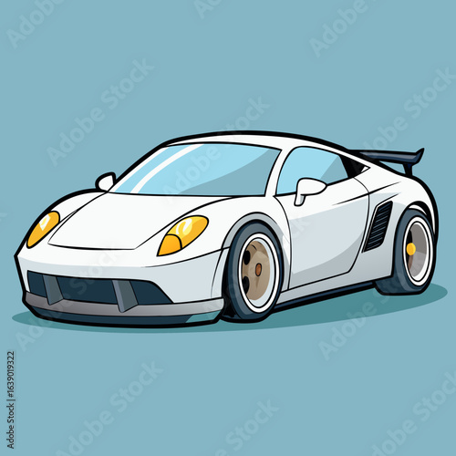 Speed Icon – Growth and Creative Breakthrough, Automotive, Conceptual, Strategy, Motivation, Abstract, White Sports Car Illustration