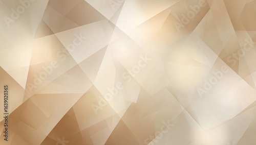 Abstract geometric background in light beige and tan.  A multitude of overlapping, slightly translucent triangles create a textured, three-dimensional effect.  Soft, diffused light gives a subtle glow