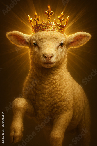 Lamb of Christ Triumphant with Crown of Glory and Radiant Light