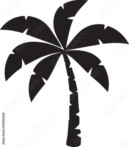 Silhouette Style Vector Palmetto Tree Logo Icon – Minimal Tropical Palm Symbol for Coastal, Beach, Resort, or Travel Branding, Elegant Monochrome Nature Graphic Design for Print, Web, and Merchandise