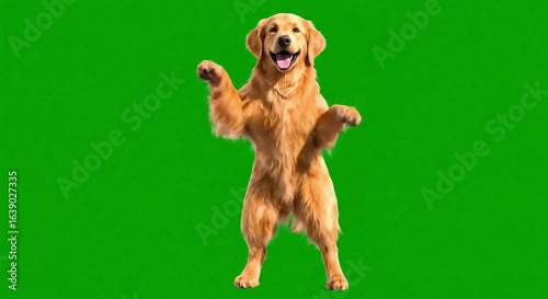 Dancing Dog on Green Screen in  Loopable 3D Animation 