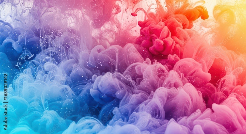 Obraz premium Colorful Ink Swirls Abstract Background
