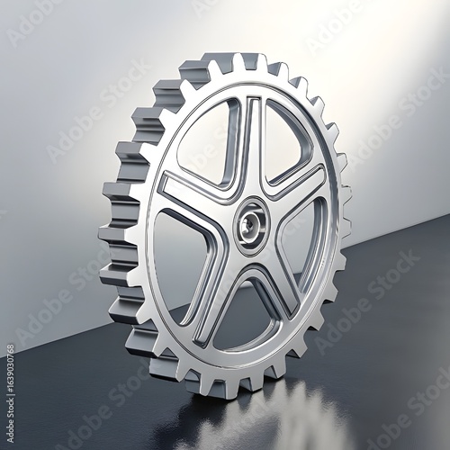metal gear wheels and cogs on white background
