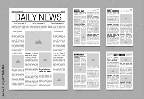 Newspaper Template Design, old newspaper and daily newspaper, news