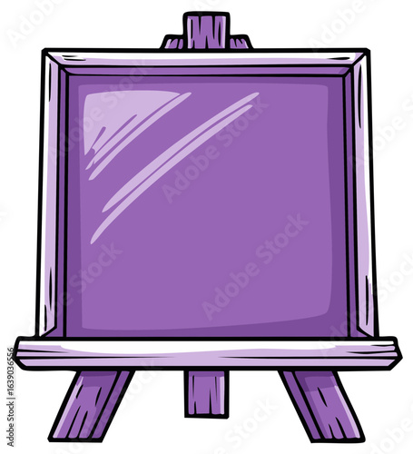Purple Easel with Blank Board for Art Display or Presentation