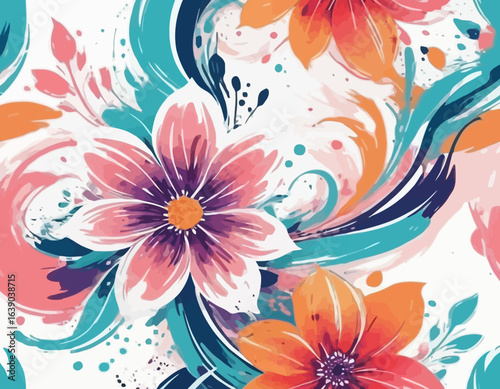 Beautiful Multi color Flower vector with white background 