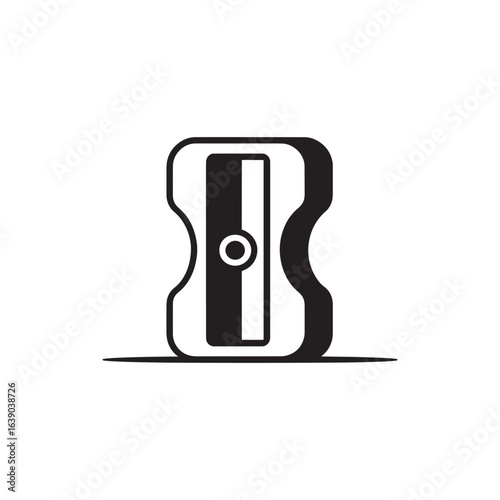 Monochrome Graphic of a Pencil Sharpener Illustrating Simplicity and Precision in Design for Educational and Creative Visuals