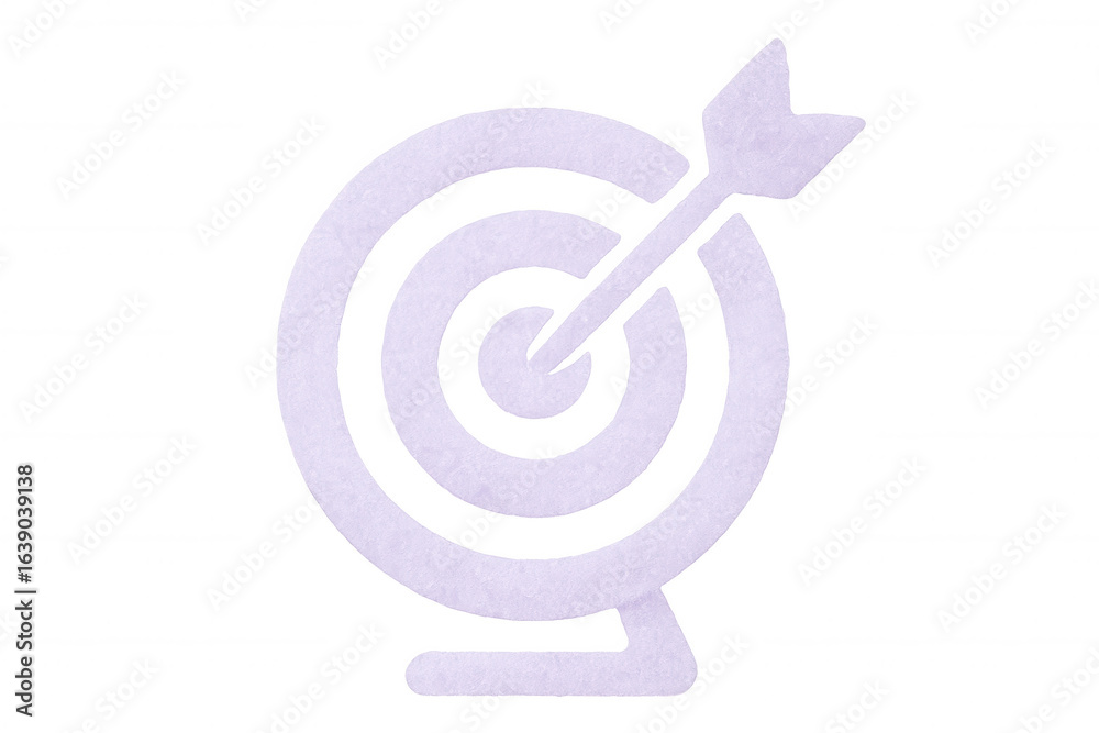 Achieving business goals represented by hitting the center of target with an arrow, cutout illustration on transparent background Achieving business goals represented by hitting the center of target with an arrow, cutout illustration on transparent background