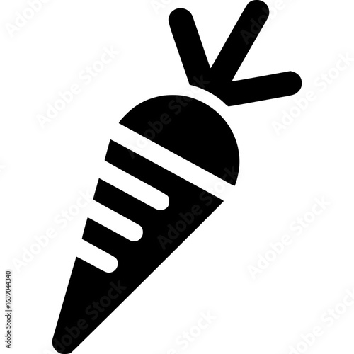 Silhouette of Carrot: A simplified yet iconic silhouette of a carrot, embodying health, freshness, and the vibrancy of organic produce.