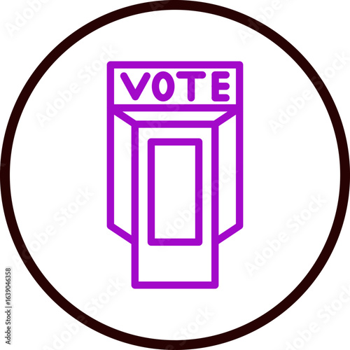 Voting Booth Vector Line Purple Circle Black