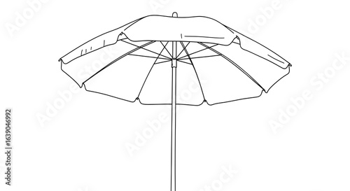 Line Art Illustration of an Umbrella