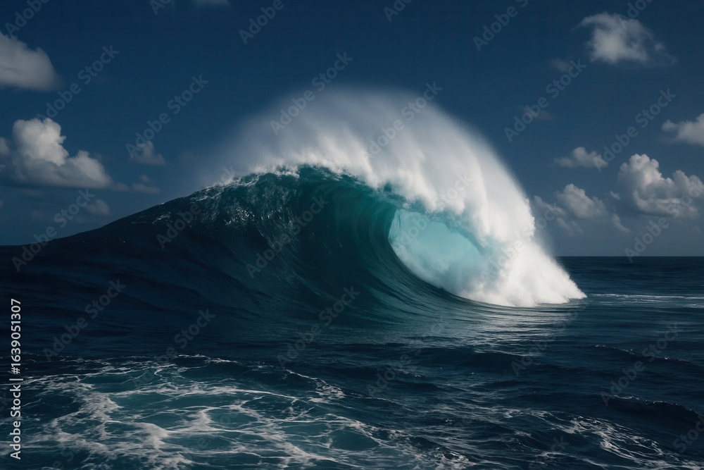 Fototapeta premium A Tumultuous Ocean Wave at Dusk