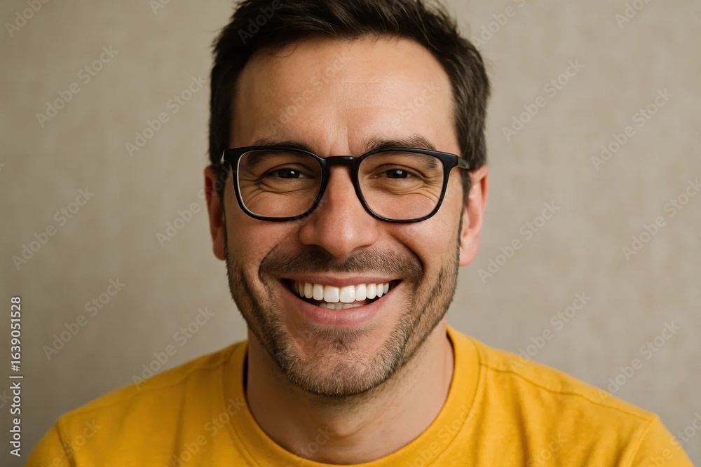 Obraz premium Embracing joy with a smile that lights up the room!