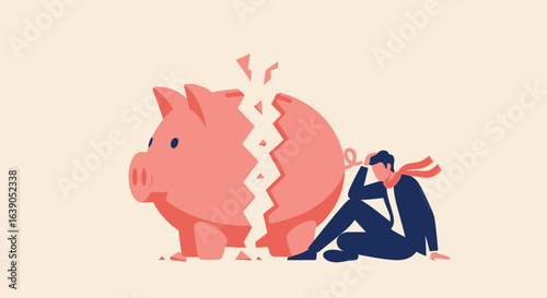 Financial Trouble and Stress Illustration