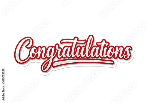 Elegant congratulations script word art isolated on transparent background
