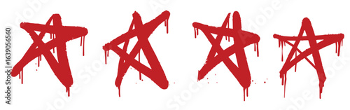Spray painted graffiti Star sign in. Star drip symbol. isolated on white background stock illustration