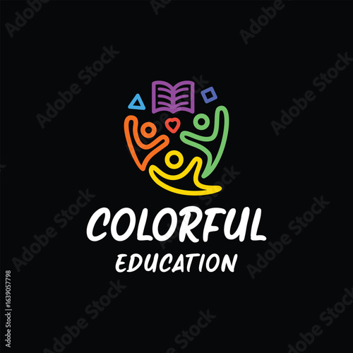 Community Education Vector Design Logo Colorful togetherness study Company logotype