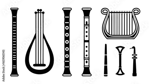 Collection of ancient and traditional musical instruments