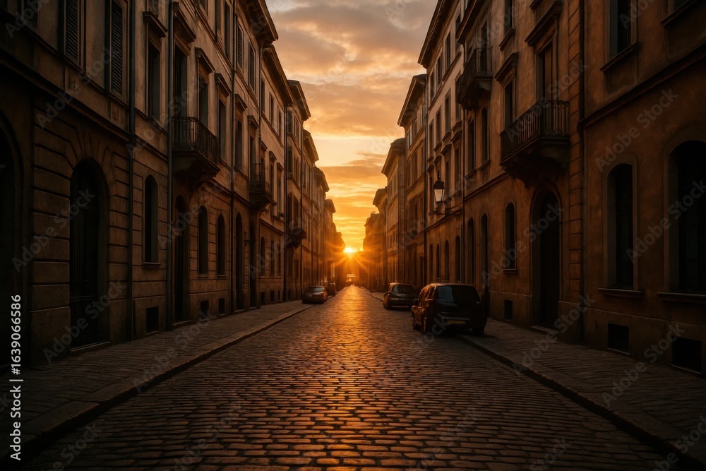 Obraz premium A Cobblestone Odyssey Through Time