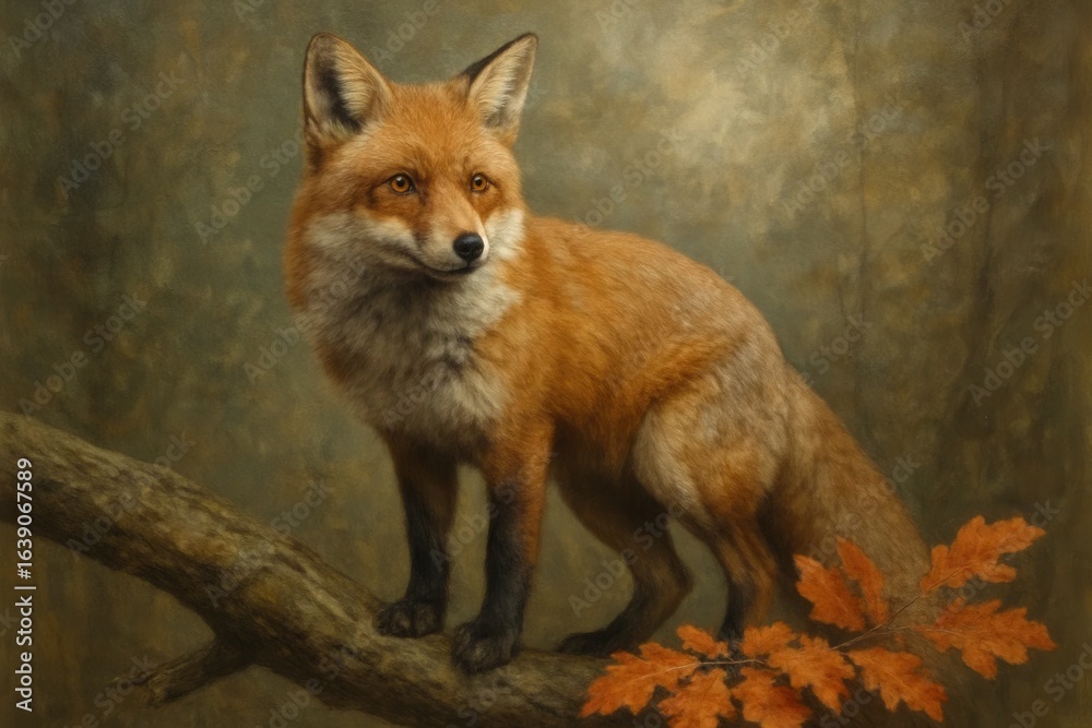 Obraz premium A Fox in Contemplation