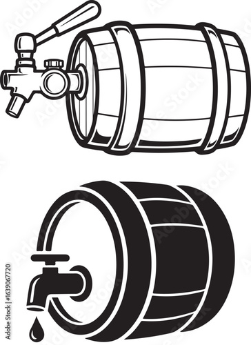 Two kegs of beer vector illustration isolated on a white background