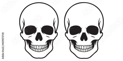 human death skull vector silhouettes