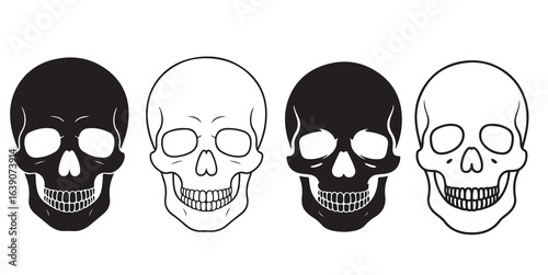 human death skull vector silhouettes