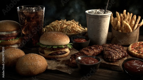 Ultimate Fast Food Feast: Burgers, Fries & More