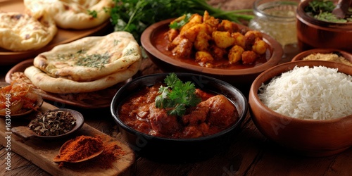 Indian Cuisine: Curry, Rice, Naan