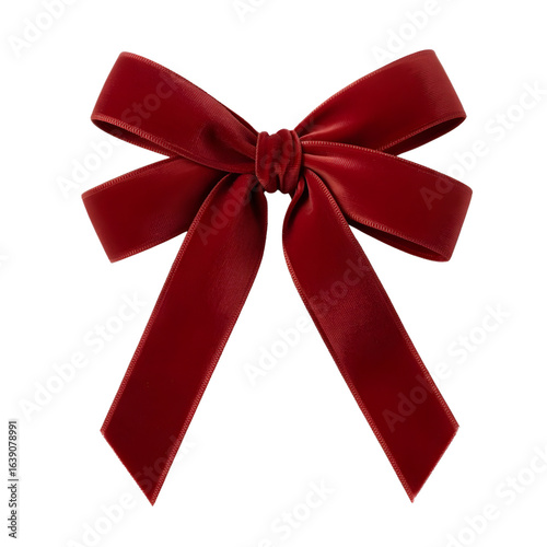 Elegant crimson velvet bow for festive occasions, celebrations