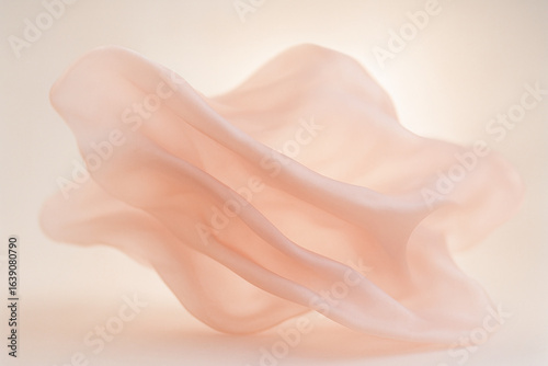 Abstract Peach-Colored Silk Drape
