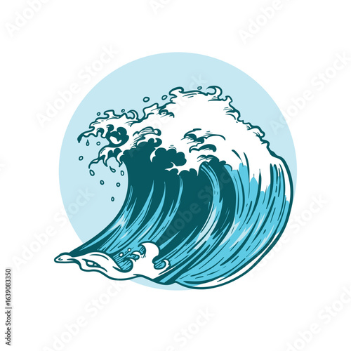 Sea waves sketch hand drawn style. Storm wave, vintage tide and ocean beach storms. Vector illustration.