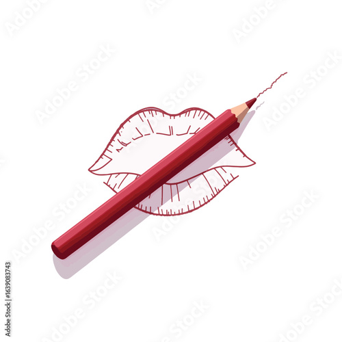 Sleek lip liner pencil depicting artistry on minimalist backdrop, beauty concept